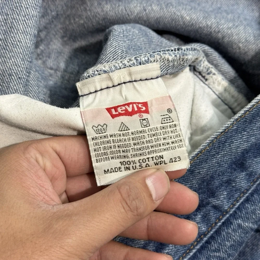 Vintage 90s Levi's 501xx Made‎ in Usa Light Blue Denim Jeans 38x34 (33x30) Retro